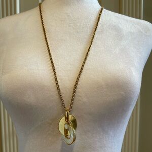 Ann Taylor Gold Tone Minimalist Necklace with Pendant